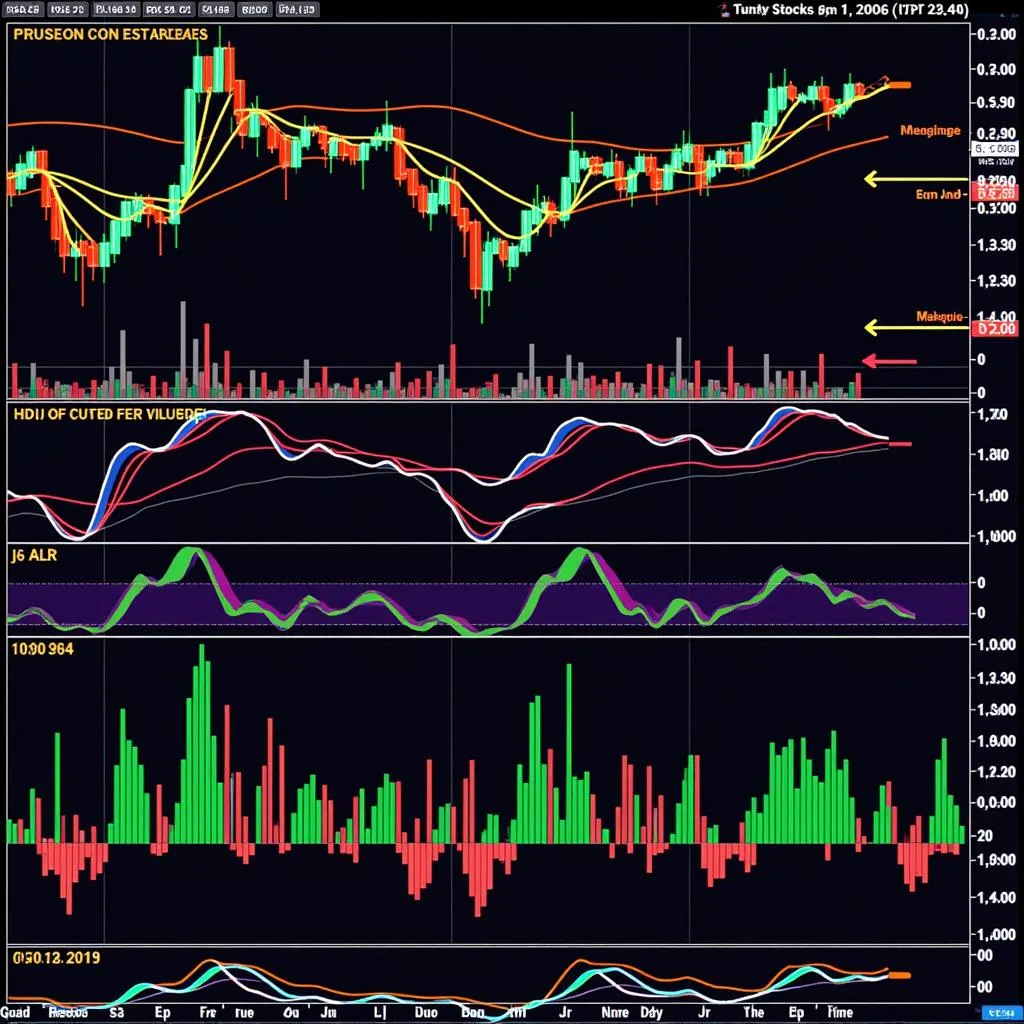 Stock market analysis chart showing trends and predictions