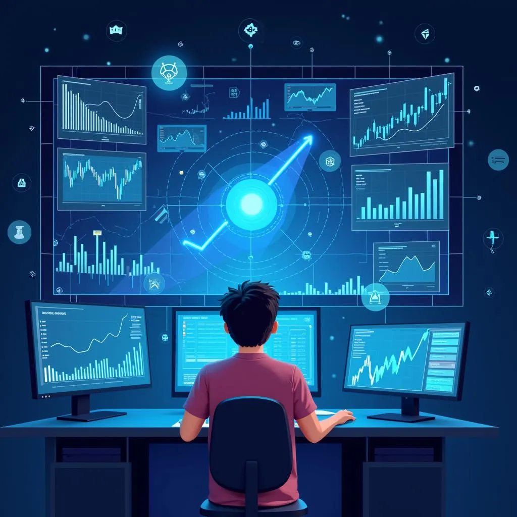 Visual representation of stock market prediction concept