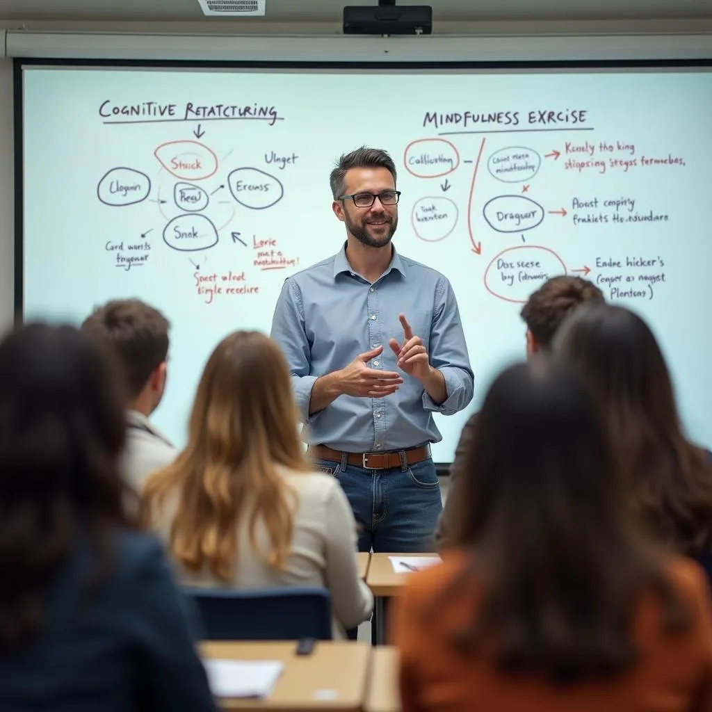 Stress management techniques taught in classroom