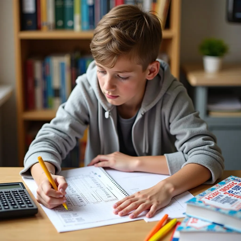 Student creating a personal budget plan