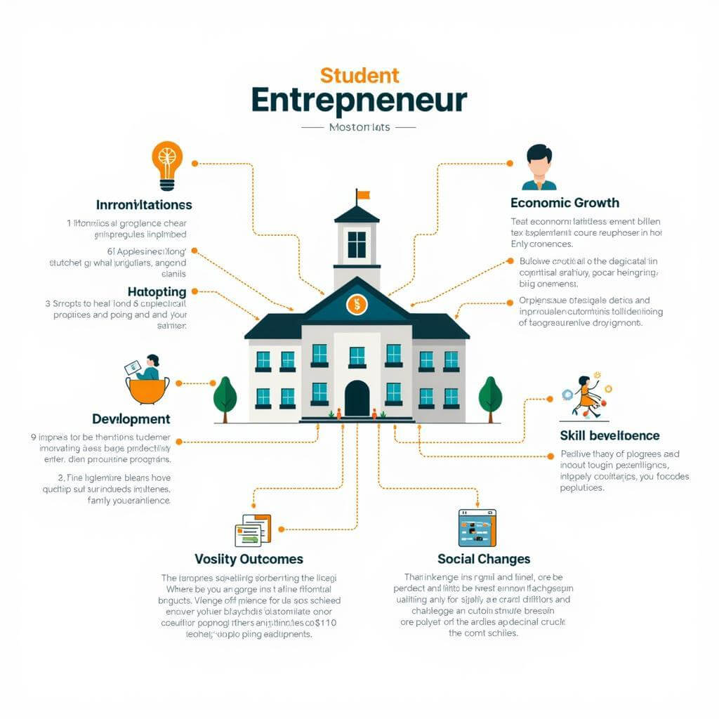 Infographic showing the multifaceted impact of student entrepreneurship programs