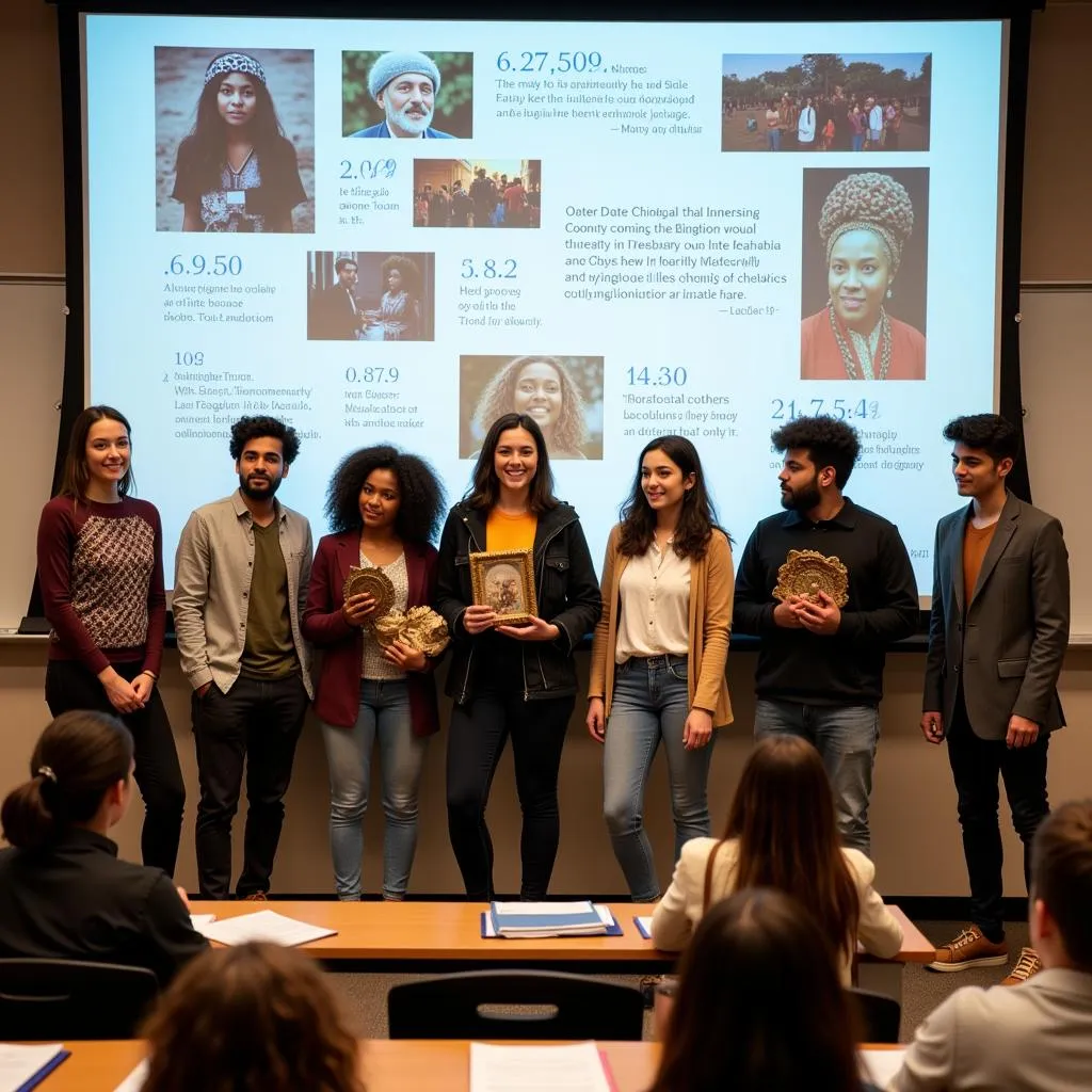 Students leading a cultural awareness workshop