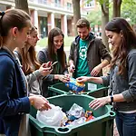 Student-led campus recycling initiative