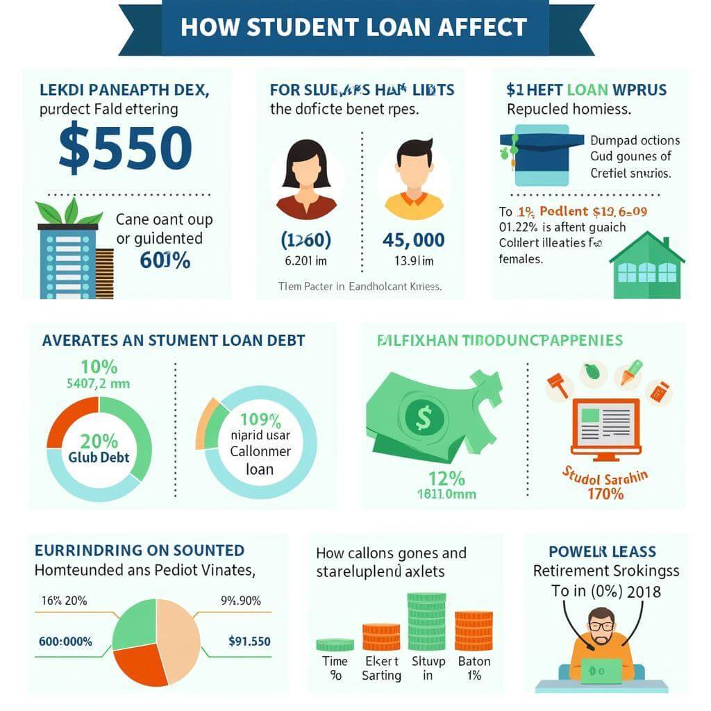 Student loans impact on financial stability infographic