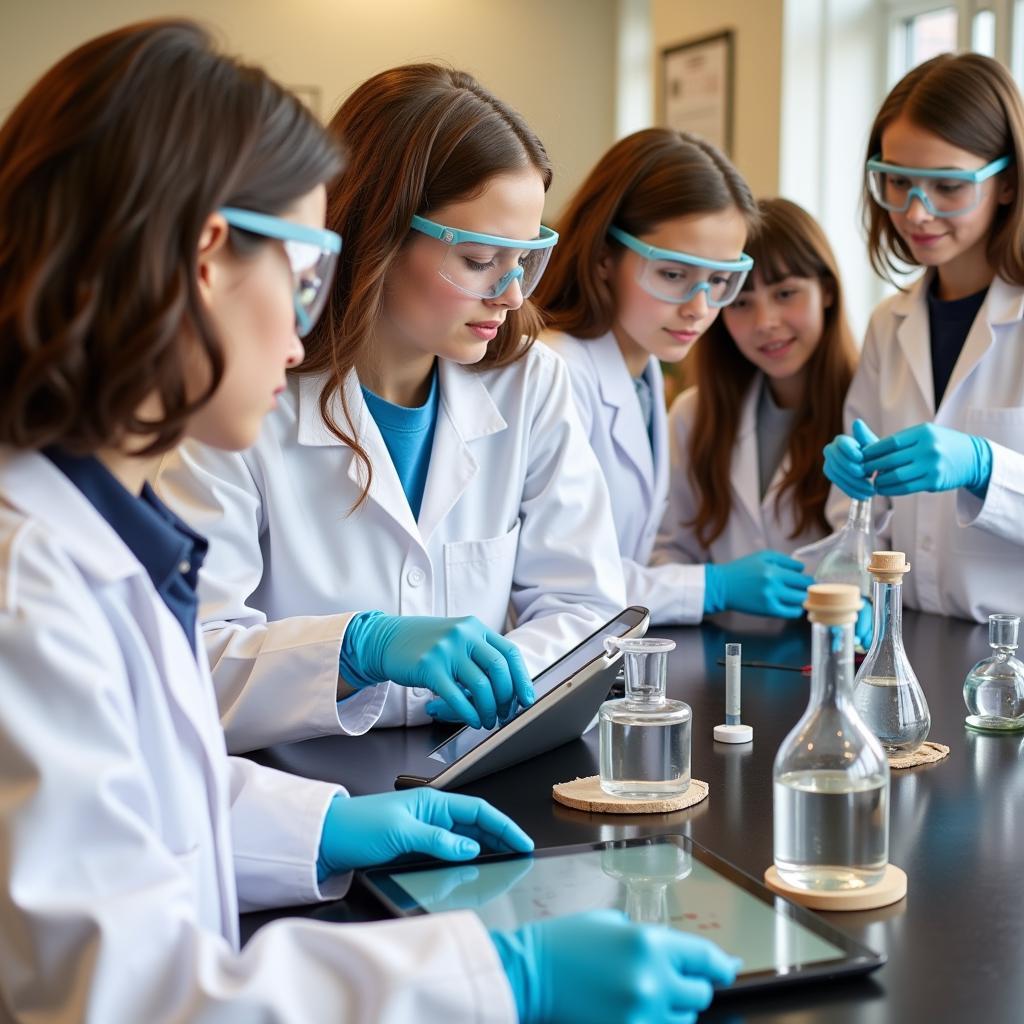 Students conducting environmental research project