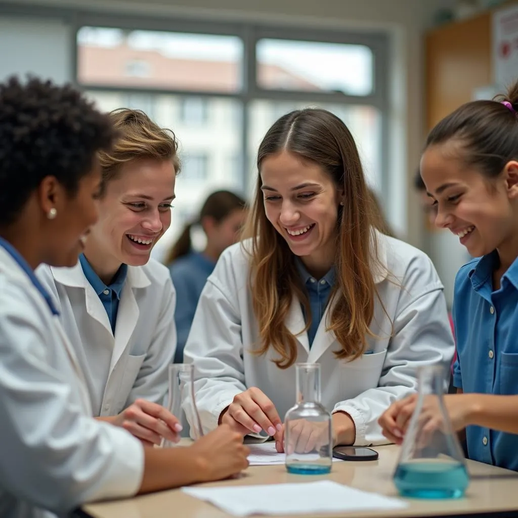 Students Engaging in Science Experiment