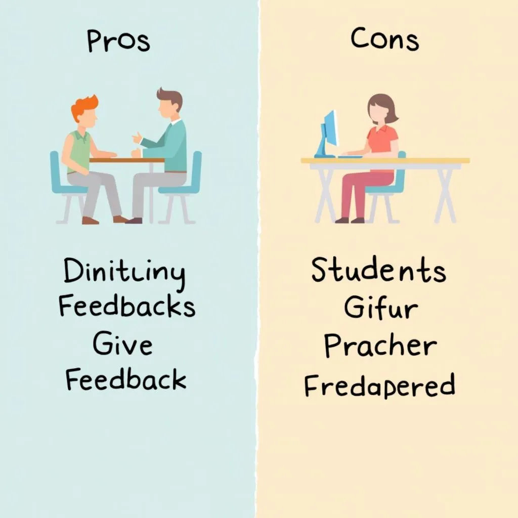 Students grading teachers: pros and cons illustration