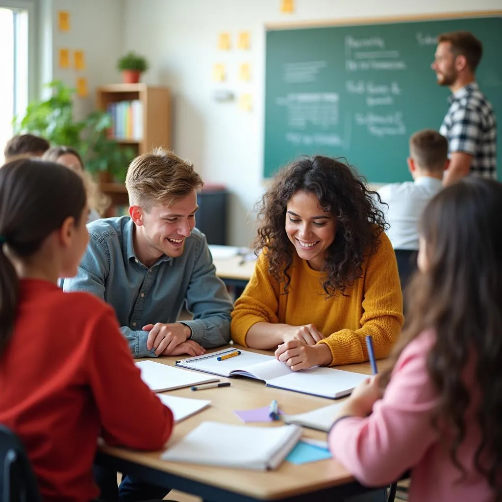 Students Interacting in Classroom