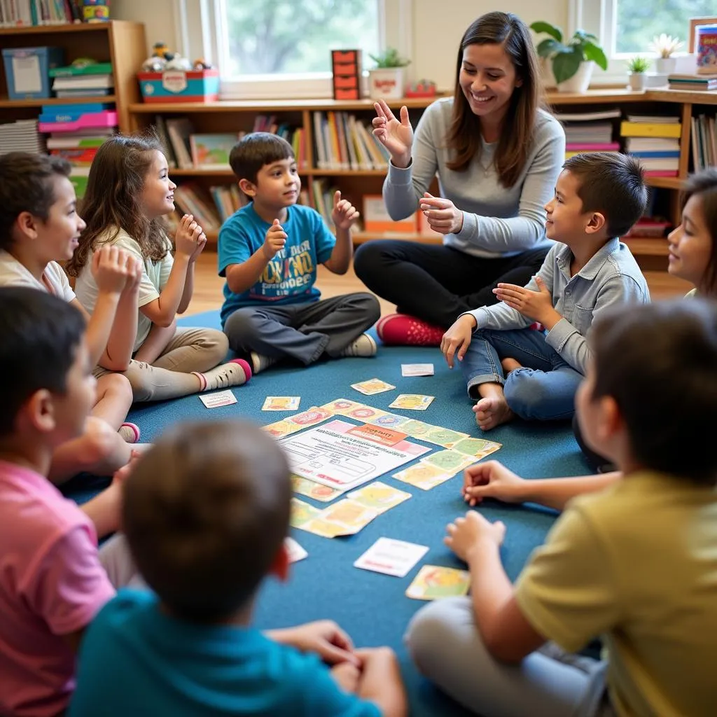 Young students engaged in a financial literacy lesson