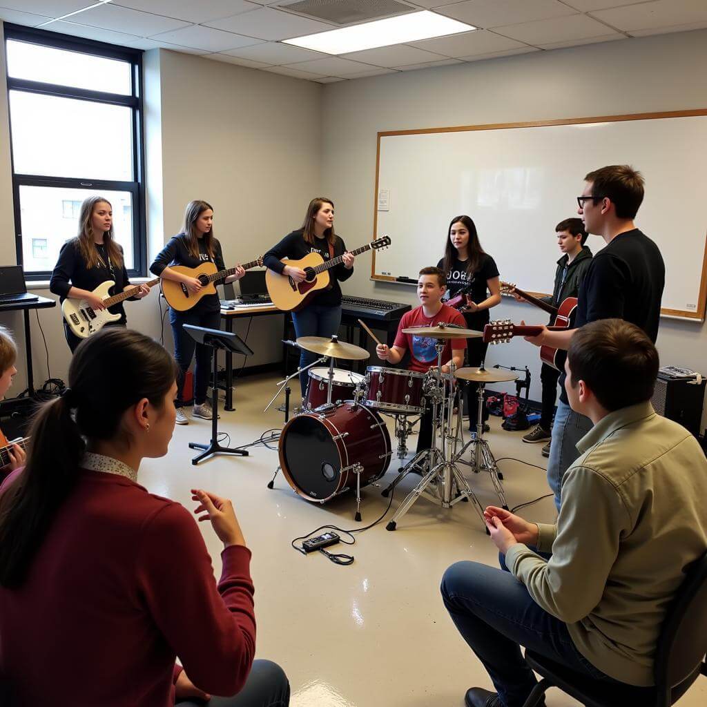 Students in a music class