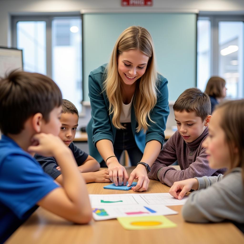 Students engaged in a new hands-on activity in a classroom