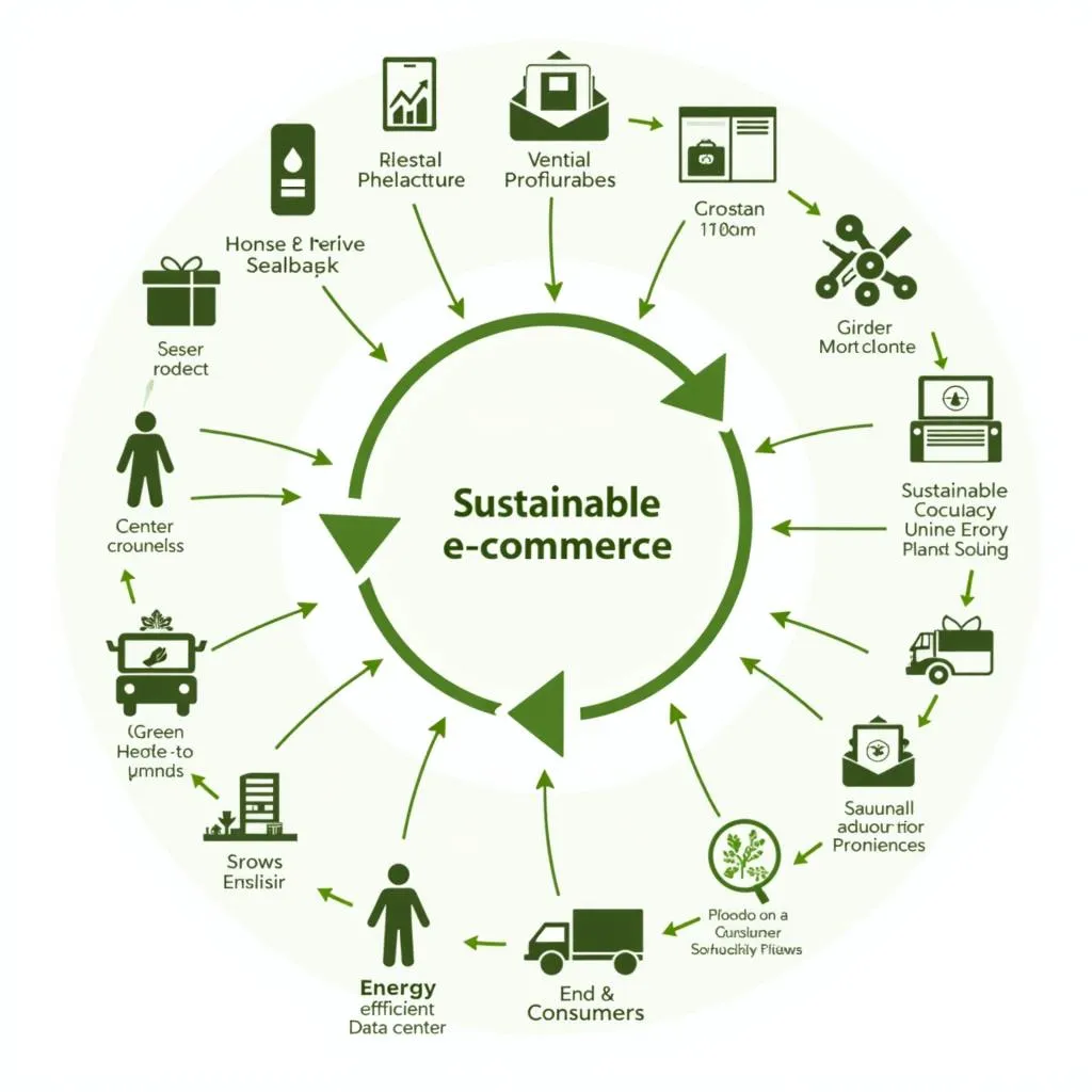 Diagram of sustainable online shopping ecosystem