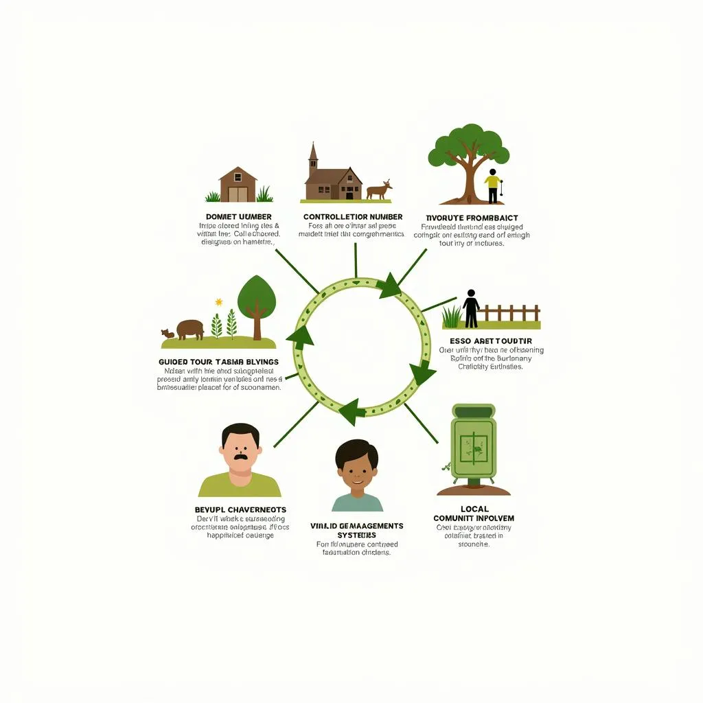 Diagram illustrating sustainable tourism practices in fragile ecosystems