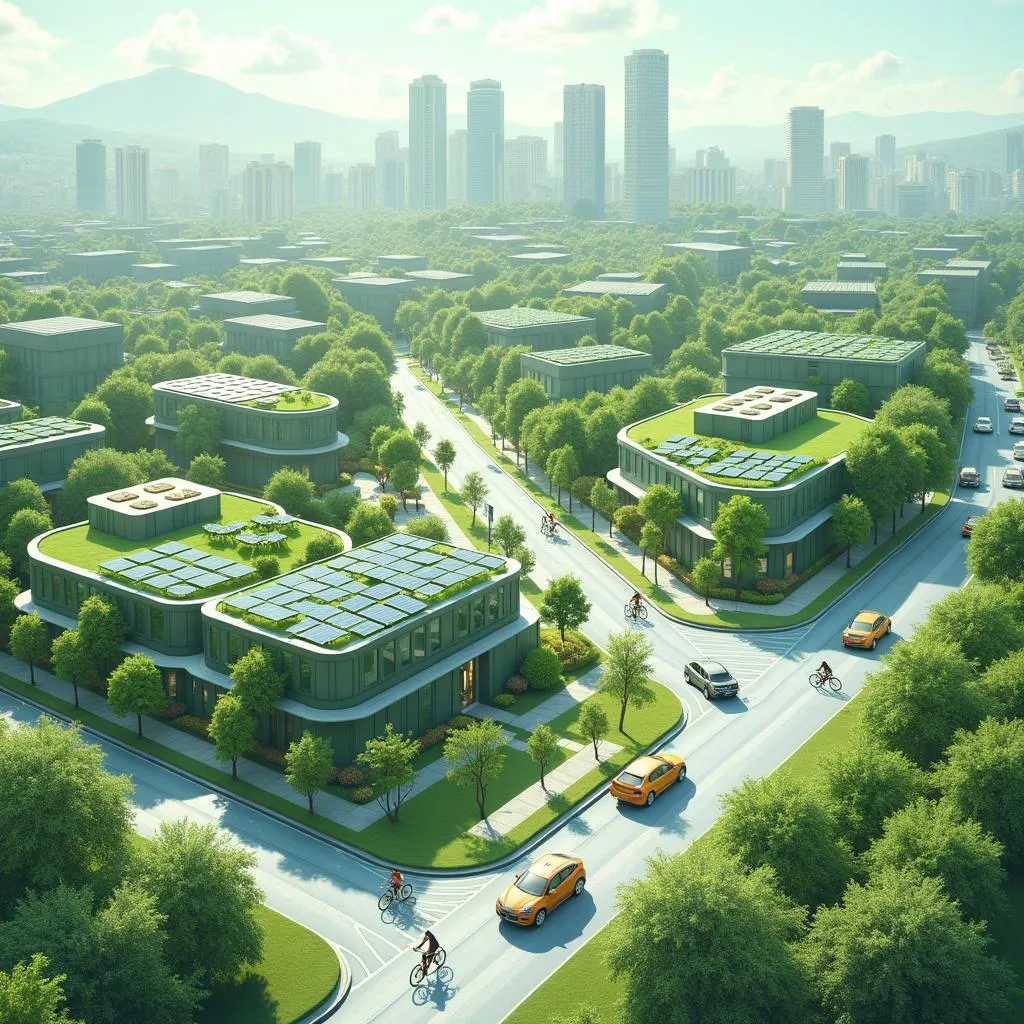 Sustainable urban planning concept illustration