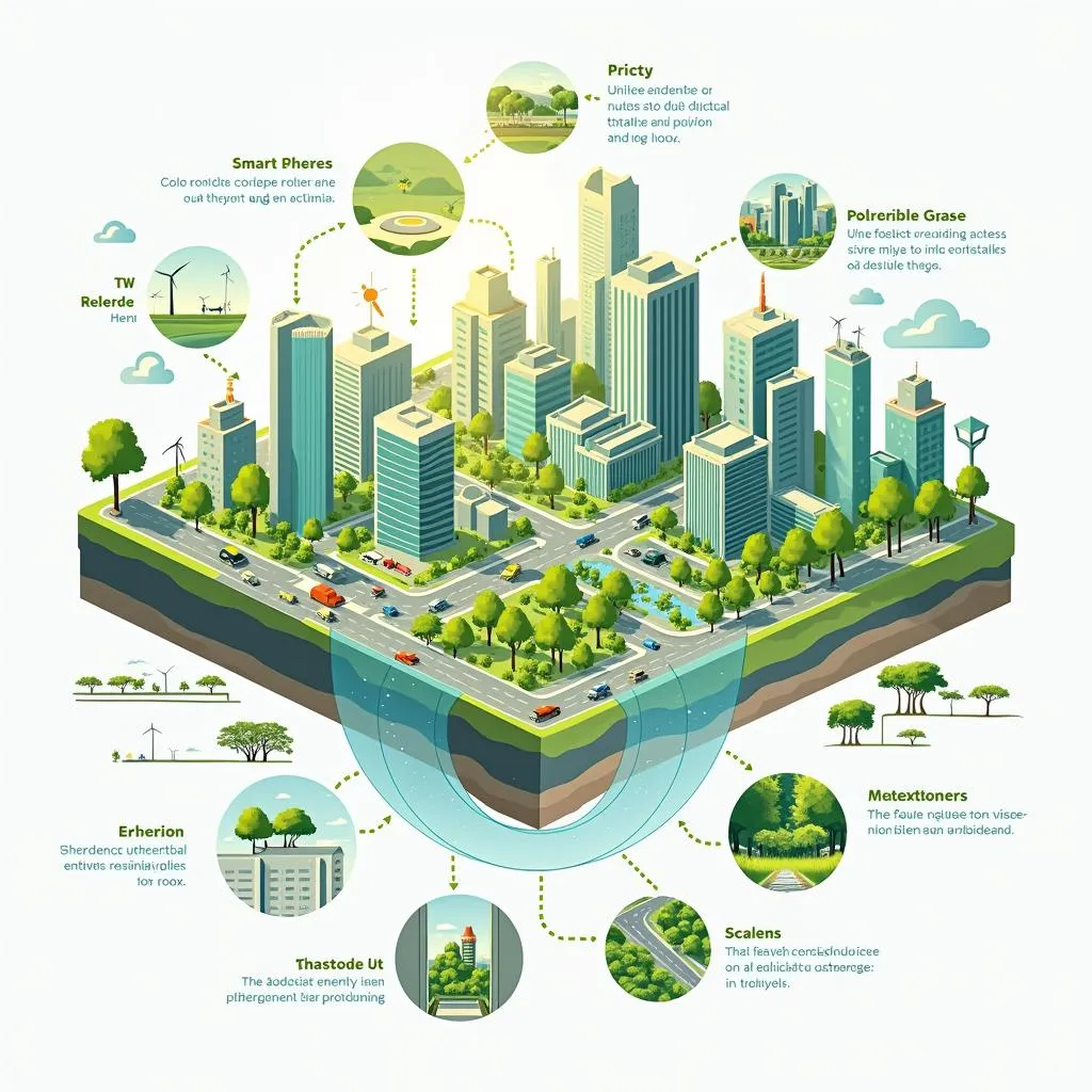 Sustainable urban planning concept illustration