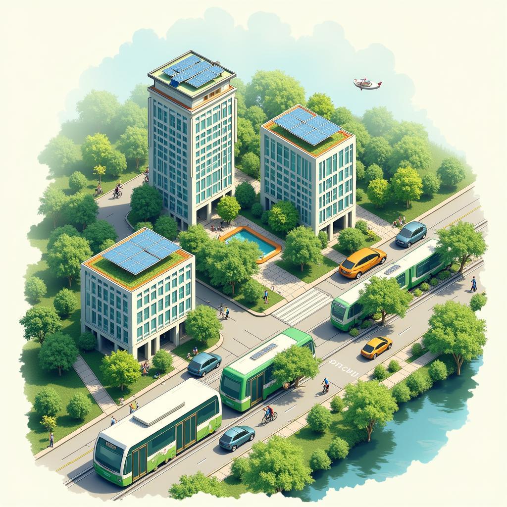 Sustainable urban planning concept illustration