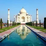 The Taj Mahal in Agra, a famous landmark in India