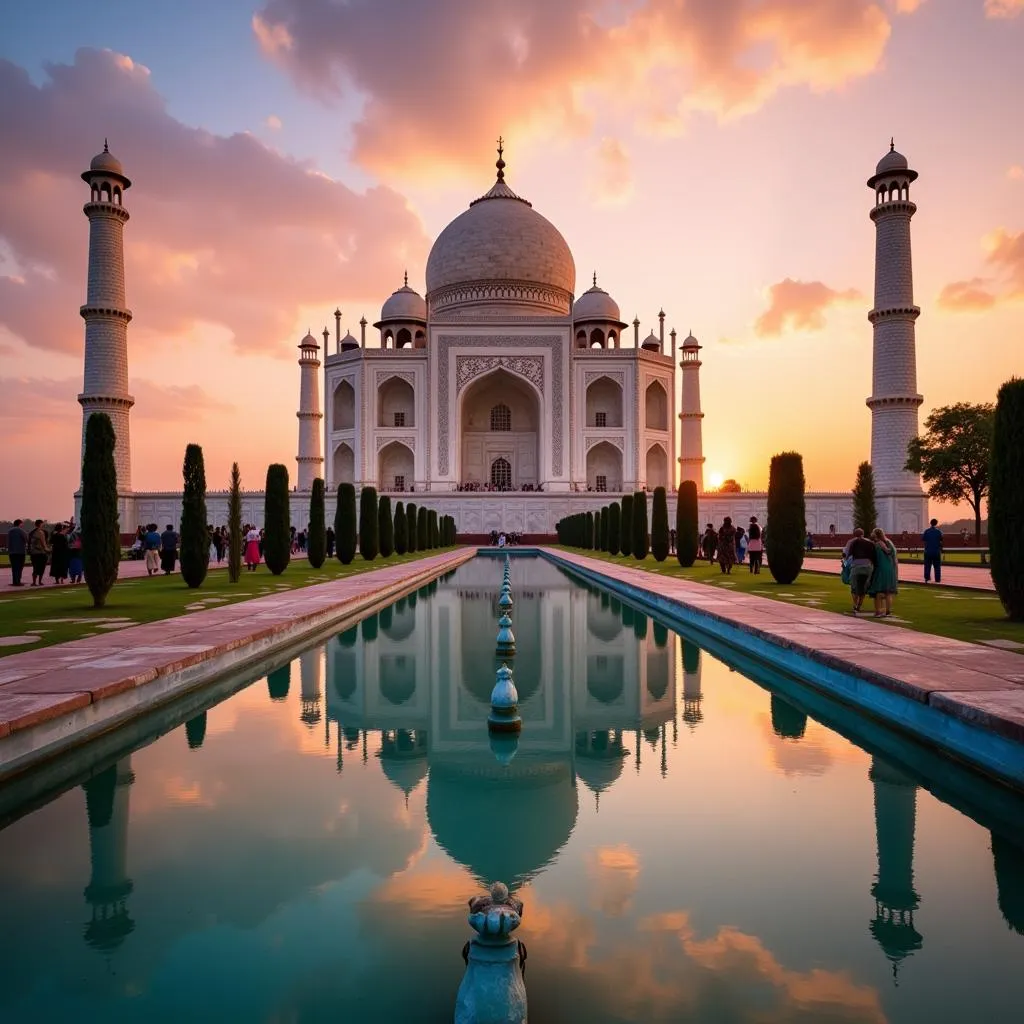 Taj Mahal in Agra, India - Popular Tourist Attraction