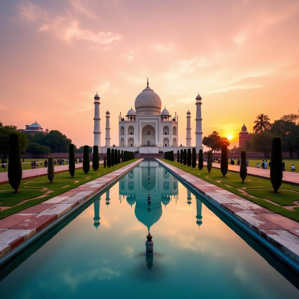 The Taj Mahal in Agra, India - A Famous Building