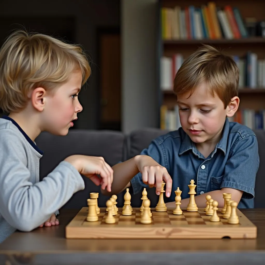 Teaching chess to young cousin