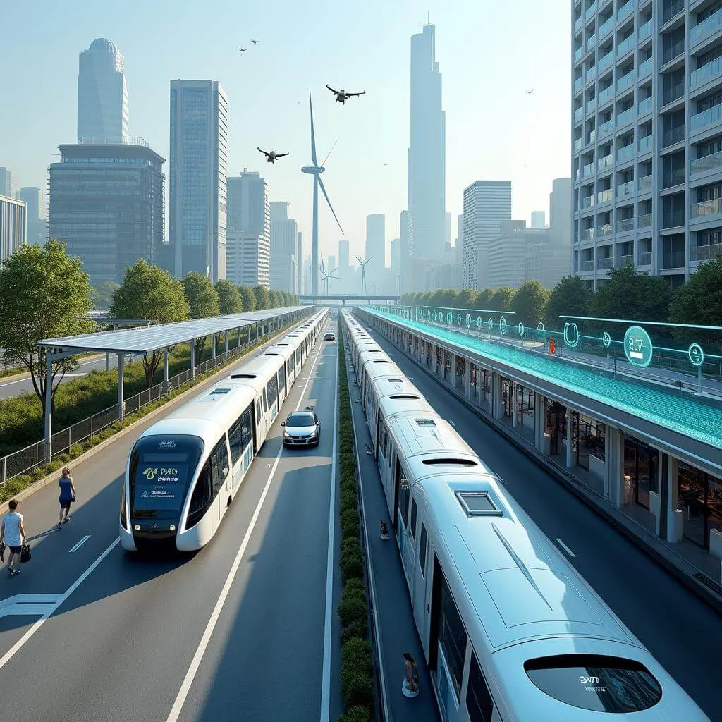 Smart city with advanced public transport systems