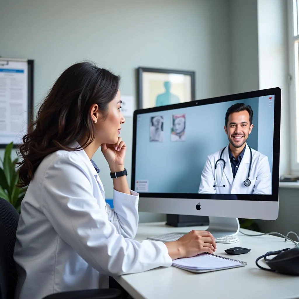 Telemedicine consultation between doctor and patient