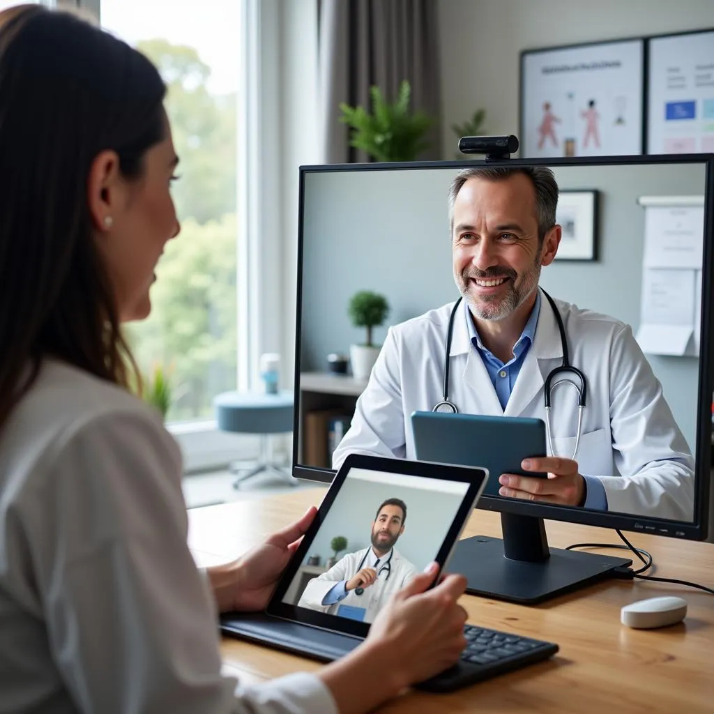 Telemedicine consultation between doctor and patient