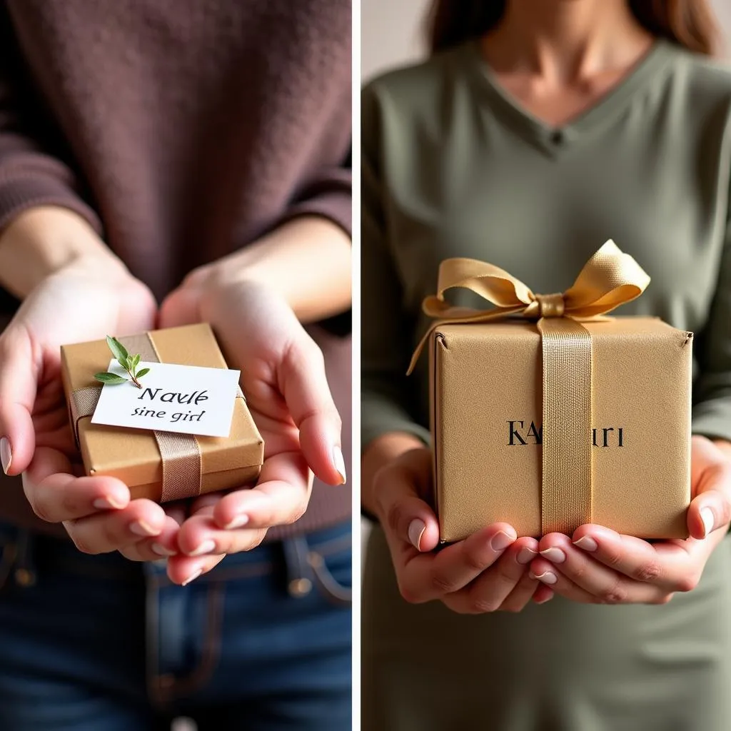 Comparison of thoughtful gift and expensive present