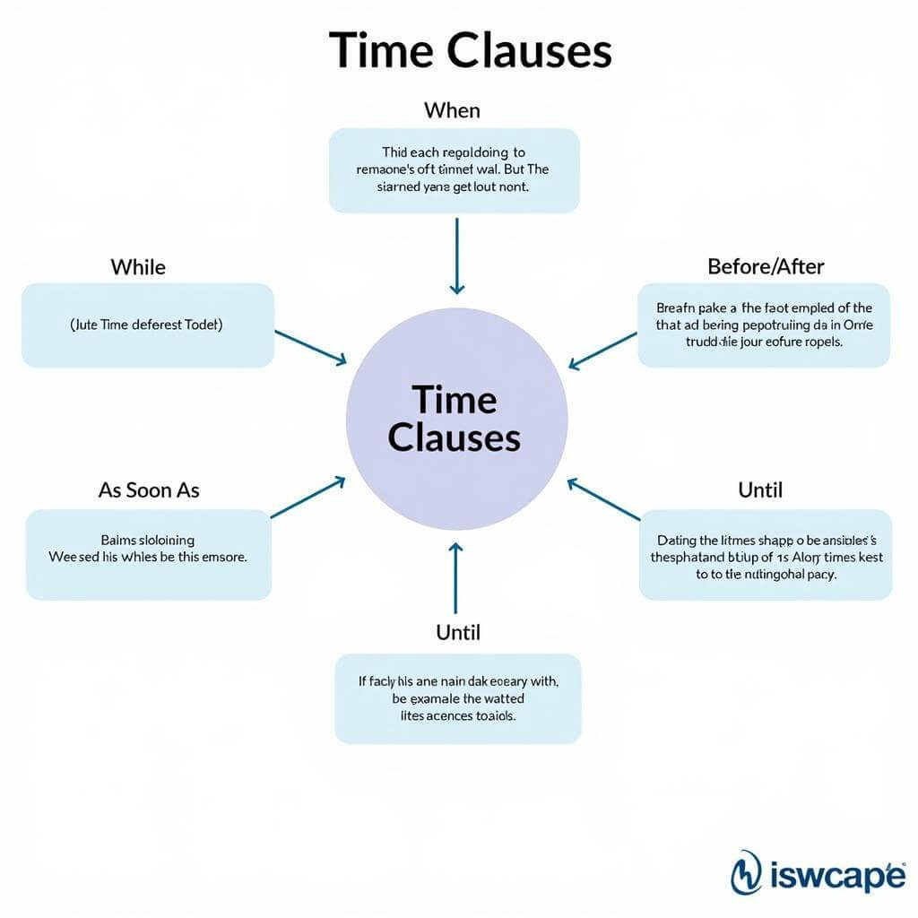 Time Clauses Infographic for IELTS Writing