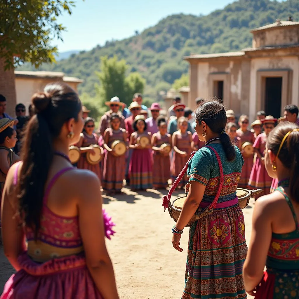 Tourists experiencing traditional art forms