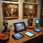 Traditional art forms coexisting with modern technology