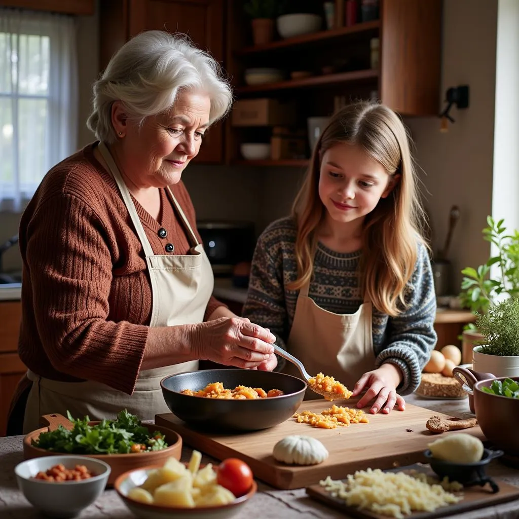 Traditional cooking lessons for cultural learning