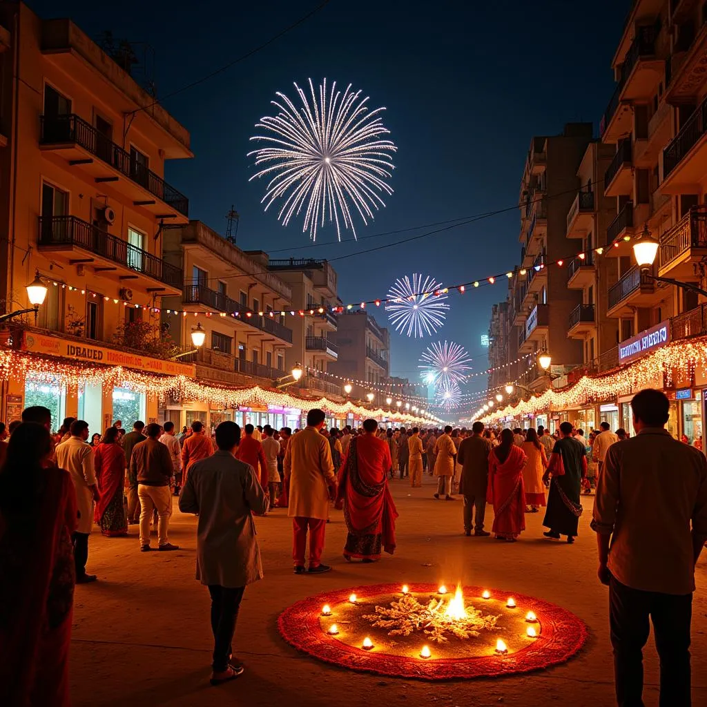 Traditional Diwali celebration in India