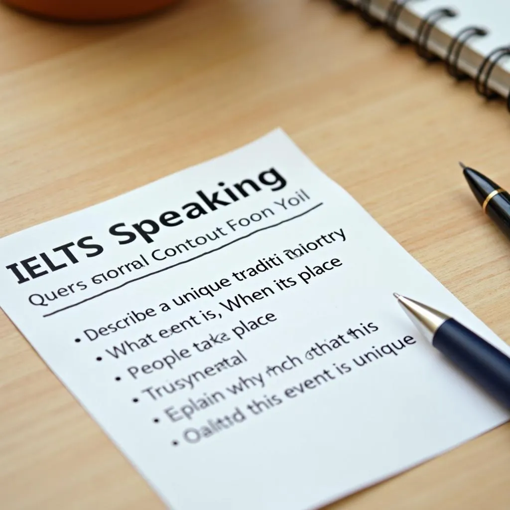 IELTS Speaking cue card for describing a traditional event