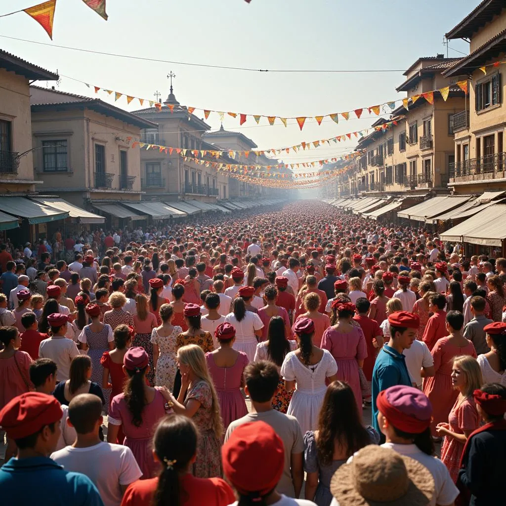 People celebrating a traditional festival