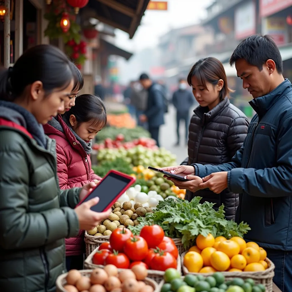 Traditional market embracing modern technology