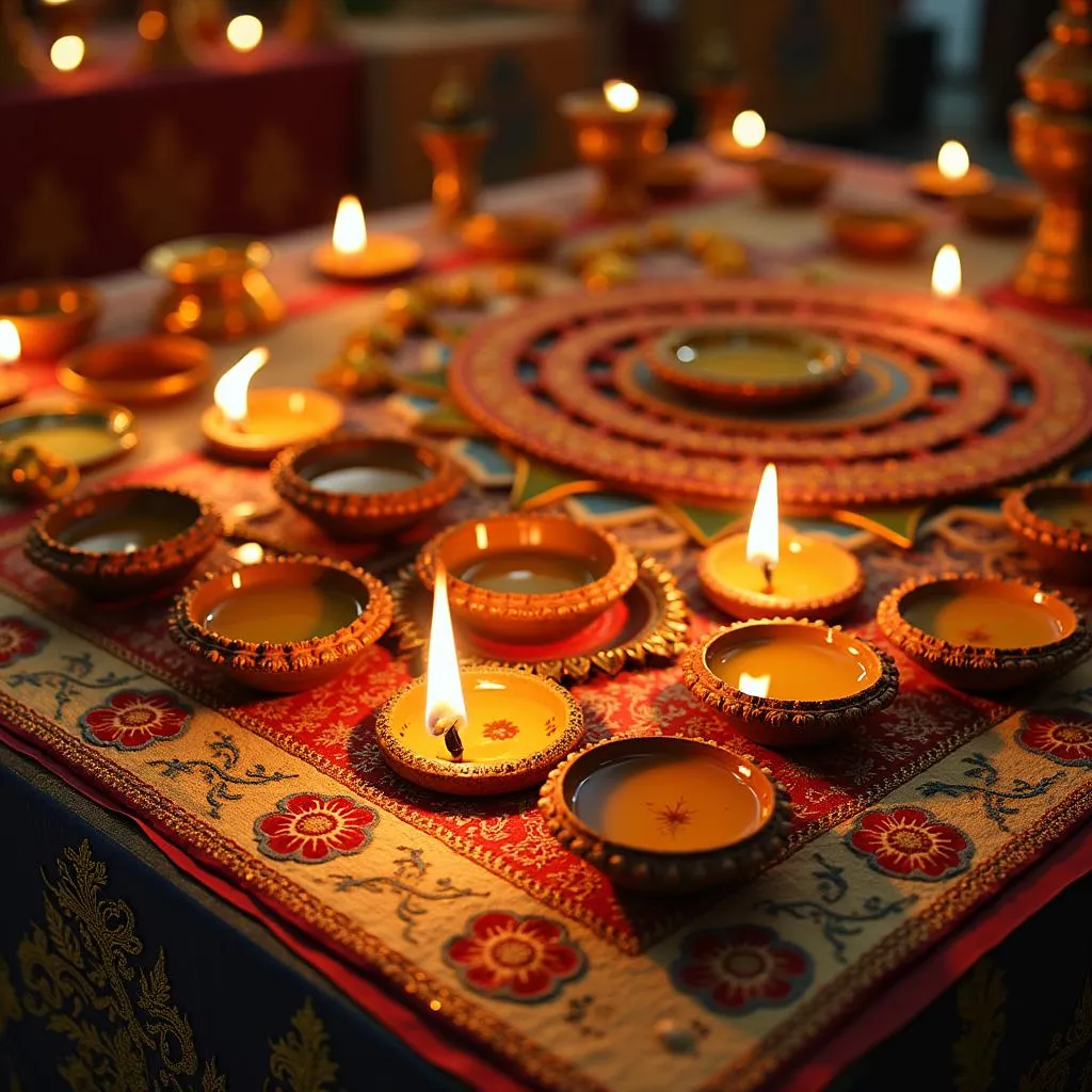 Display of traditional festival symbols