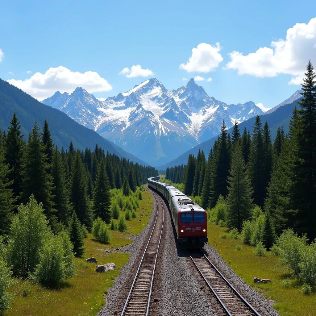 Scenic view of Trans-Siberian Railway journey