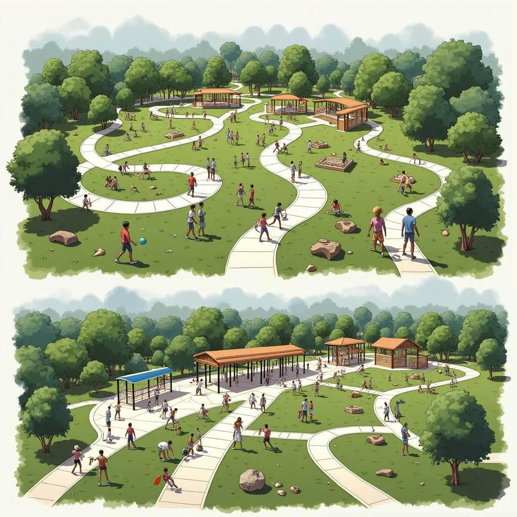 Transformation of urban parks over the decades