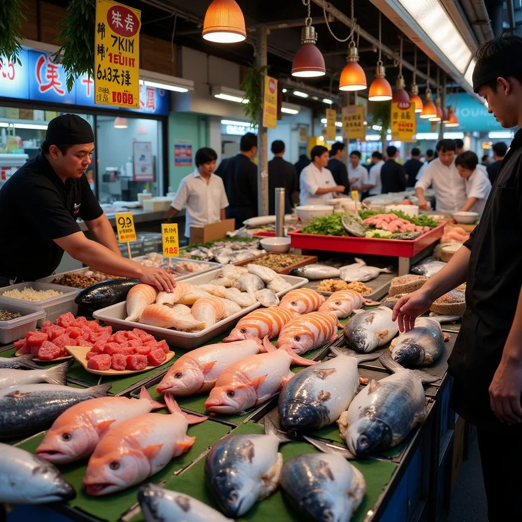 Tsukiji Fish Market in Tokyo, Japan