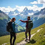 Unexpected friendship formed during hiking in Alps