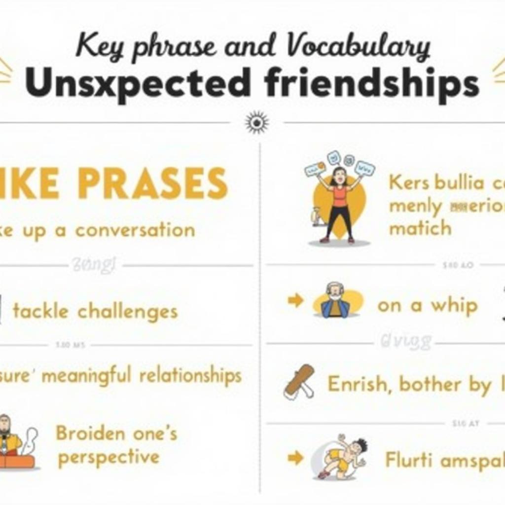 Key vocabulary for describing unexpected friendships