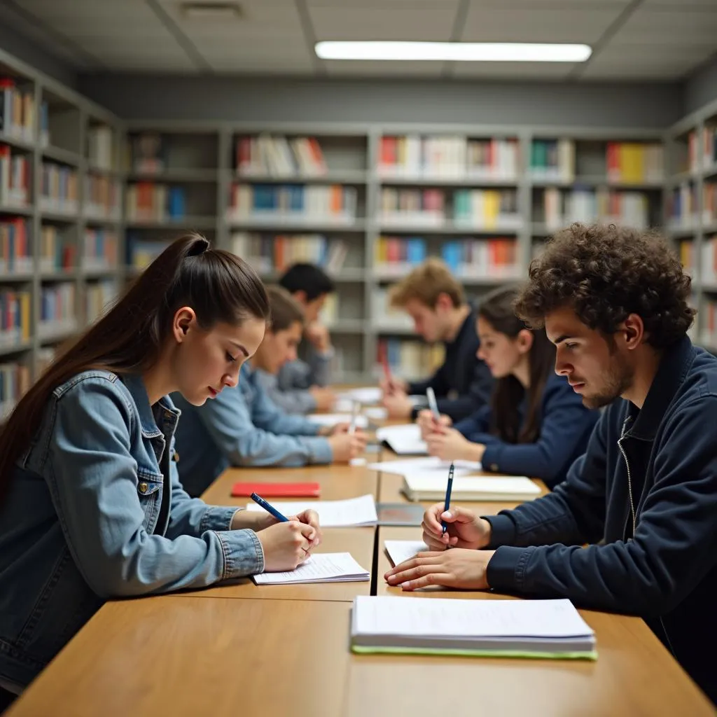 University students studying