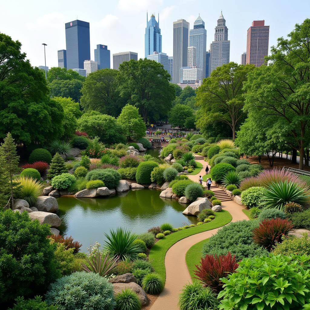 Urban botanical garden as a popular leisure spot