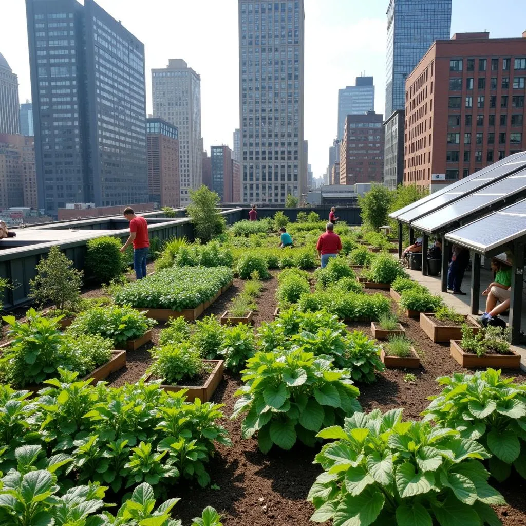 Urban garden promoting sustainable living