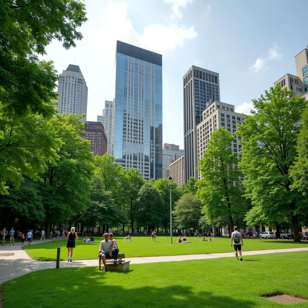 Urban green spaces enhancing city sustainability