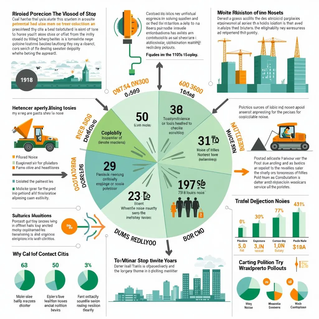 Infographic showing sources and effects of urban noise pollution