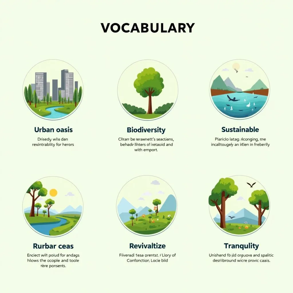 Key vocabulary for describing urban parks