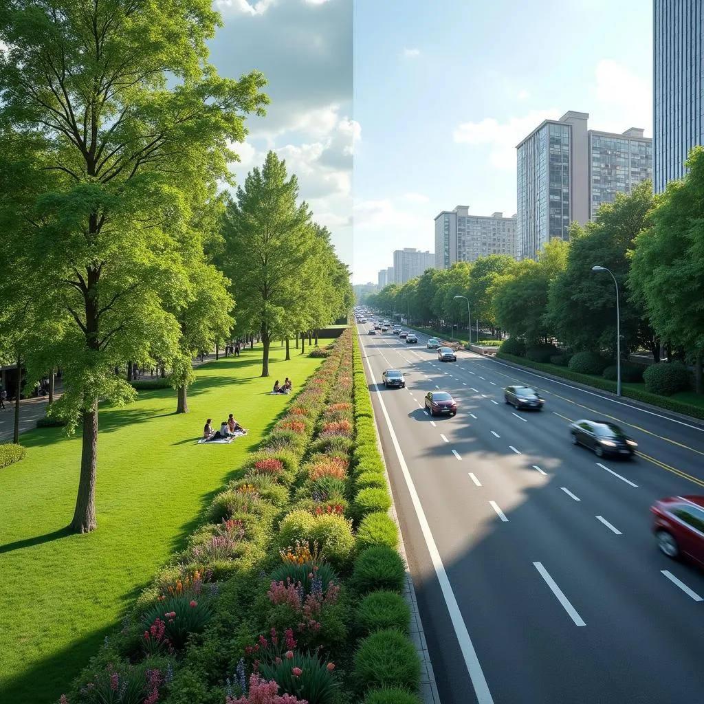 Urban planning dilemma: Green spaces vs wider roads