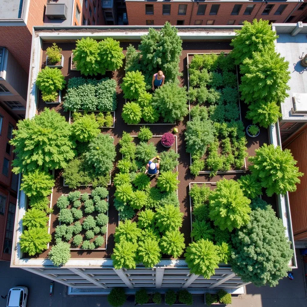 Urban rooftop garden